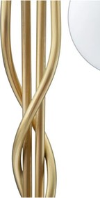 Lampa stojąca w biało-złotym kolorze ze szklanym kloszem (wysokość 176 cm) Glamy – Mauro Ferretti