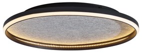 Designerska lampa sufitowa czarna z filcem z LED 3-stopniowo ściemnialna - Xavi Felt