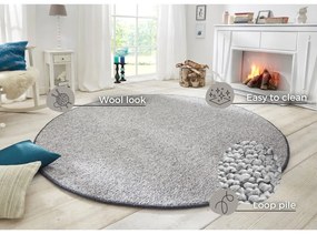 Szary okrągły dywan ø 133 cm Wolly – BT Carpet