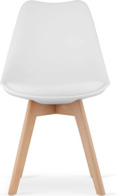 PROMOCJA Białe krzesło BALI MARK z bukowymi nogami II gatunek
