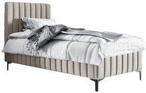 Beżowe pojedyncze łóżko kontynentalne z pojemnikiem T5-S79