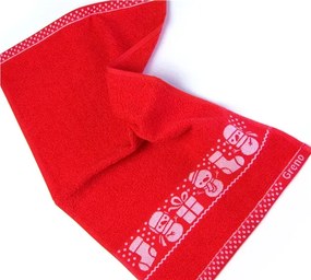 Ręcznik świąteczny Greno Let It Snow 30x50 cm czerwony 400 g/m² GRENO