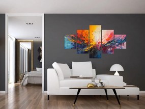 Obraz - Abstrakcja kolorów (125x70 cm)