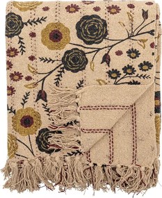 Brązowy koc z bawełny z recyklingu 130x160 cm Eydis – Bloomingville