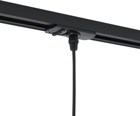 Modern railsysteem zwart met 3 hanglampen wit 1-fase - Iconic Perle