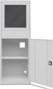 Przemysłowa szafa na komputer Steve 64x63x175 cm, szara