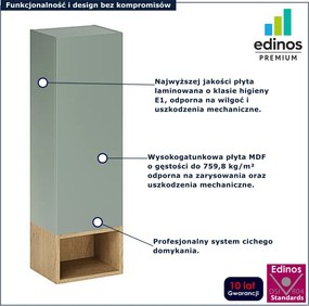 Zielony wąski półsłupek łazienkowy - Verdessa 7X