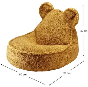 Brązowy dziecięcy worek do siedzenia z materiału bouclé Bear – Wigiwama