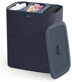 Antracytowy tekstylny kosz na pranie 3x30 l Tota Trio – Joseph Joseph