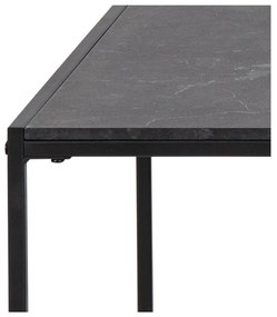Stolik z blatem w dekorze marmuru w kolorze matowej czerni 60x120 cm Infinity – Actona