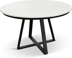 Okrągły stół z białego drewna jesionowego, antracytowa podstawa, ⌀120 - PANTELLERIA