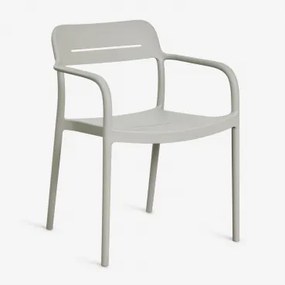 Zestaw 4 Sztaplowanych Krzeseł Jadalnianych Z Podłokietnikami Z Polipropylenu Graneli Awokado - Sklum