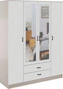 Czterodrzwiowa szafa z lustrem w kolorze kaszmir + biały Z8-M24