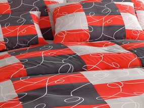 PrzytulneMieszkanie.pl PrzytulneMieszkanie.pl Bawełniana pościel SQUARES BLEND czerwona Rozmiar pościeli: 70 x 90 cm | 140 x 200 cm