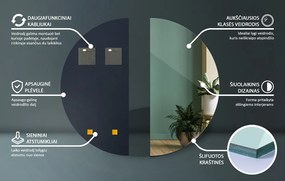 Lustro półokrągłe bez ramy na ścianę