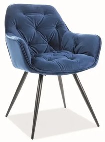 KRZESŁO CHERRY VELVET CZARNY STELAŻ/GRANATOWY BLUVEL 86 SIGNAL