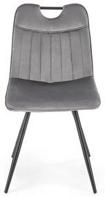 Krzesło tapicerowane K521 VELVET szare HALMAR