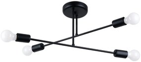 Czarna metalowa lampa sufitowa w stylu industrialnym - A631-Karinn