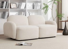 Nowoczesna, dwuosobowa sofa do salonu Helmi, kolor ecru