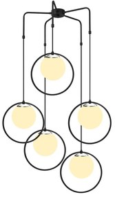 Czarna metalowa lampa wisząca Opviq lights Satyros