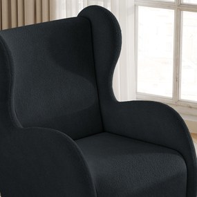 Fotel MASTI do Salonu WYGODNY, Styl Minimalistyczny, Tkanina Quelle, Kolor Czarny