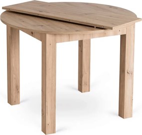 Zestaw Stół Okrągły Rozkładany HARRY 102-142 cm Dąb Artisan i 4 Krzesła FREDY Szare