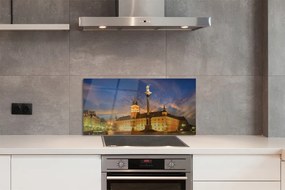 Panel szklany do Kuchni Warszawska Starówka o Zachodzie Słońca