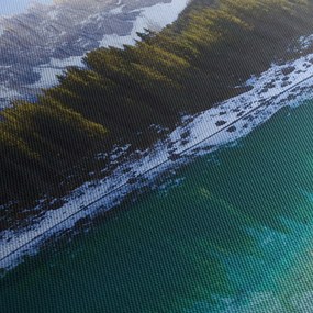 Obraz - Jezioro Karersee (z zegarem) (90x30 cm)