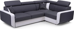Masseno Narożnik MIRA z funkcją spania i pojemnikiem na pościel Narozniki L, Rozkładana sofa - Szary, INARI 94+MADRYT 920