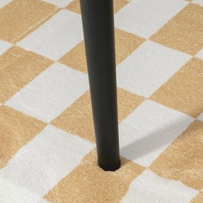 HOMCOM Pufa Kwadratowa do Makijażu w Odcieniu Kaszmir Beżowy 42x42x47cm | Aosom PL