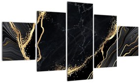 Obraz złotej abstrakcji (125x70 cm)
