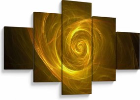 Obraz abstrakcyjnej żółtej spirali (125x70 cm)