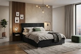 Łóżko KATI 140x200 cm Czarny Z materacem