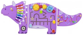 Viga drewniana tablica sensoryczna-manipulacyjna edu triceratops
