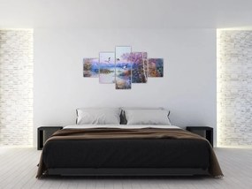 Obraz - Idzie jesień, obraz olejny (125x70 cm)