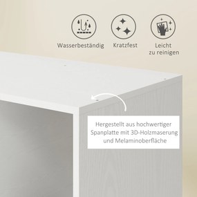 HOMCOM Szafa na Kółkach, Mobilna Garderoba, Szafa Garderobiana, Ruchoma Szafa na Ubrania, 80 x 40 x 128 cm, Biały