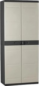 Szafa zewnętrzna Titanium Czarna 2 Drzwi 4 Półki Regulowane 70 x 176 cm