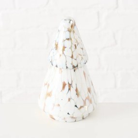Szklana świeca w kształcie choinki DOTTI, wys. 17,5 cm