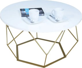 Biały stolik kawowy w stylu glamour T6-R27