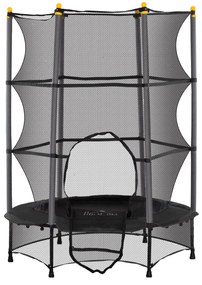 HOMCOM Trampolina dla dzieci, Ø140 cm, z siatką bezpieczeństwa, na zewnątrz i do środka, stal, plastik, do 50 kg, czarna