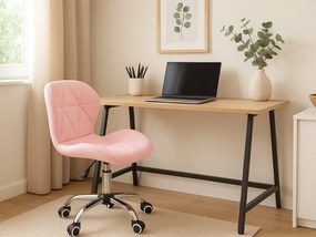 Zestaw do biura stół TAYLOR SONOMA 100x50 cm + krzesło biurowe AVOLA z ekoskory rozowy