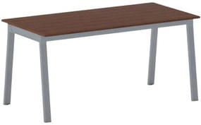 Stół konferencyjny do biura PRIMO BASIC, 160x80 cm, szaro-srebrna podstawa, czereśnia