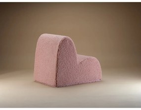Różowy fotel dziecięcy z materiału bouclé Cloud – Wigiwama