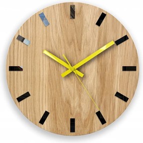 Zegar na ścianę nowoczesny drewniany z cichym mechanizmem okrągły solidny