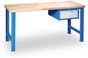 Stół warsztatowy GD z szafką na narzędzia, 1 szuflada, 1200 x 685 x 850 mm, niebieski