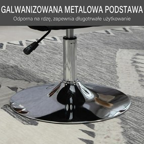 HOMCOM Krzesło obrotowe, regulowany fotel biurowy, lenopodobny poliester, metal, 60 x 60 x 79-91 cm, Szary