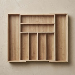 Rozkładany organizer na sztućce VARIO, 53 x 33-43 cm, bambus