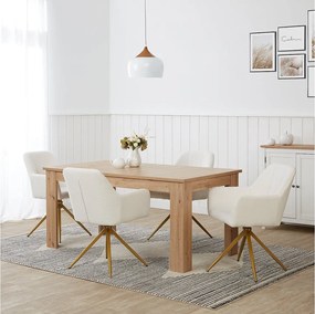 Krzesło jadalniane 56x86x60 cm beżowe nowoczesne krzesło jajko boucle