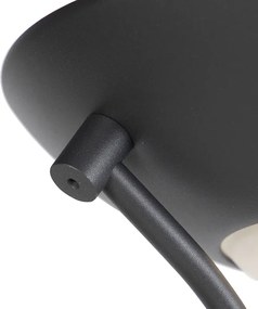 Lampa stojąca czarna z lampką do czytania, w tym LED i ściemniacz - Diva 2