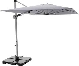 HYPERION 330 x 240 cm – luksusowy, huśtawkowy parasol ogrodowy z bocznym drążkiem : Kolor parasola - Szary